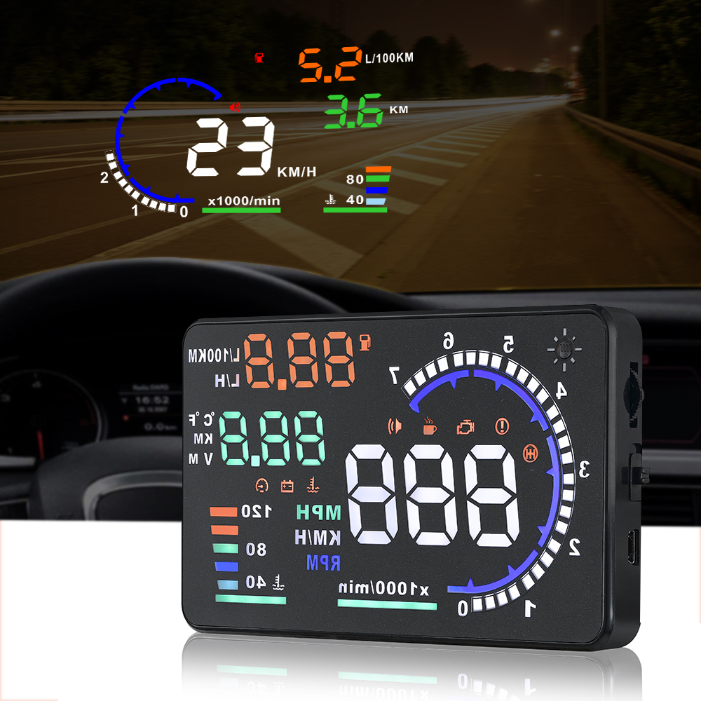 AD 5.5'' OBD2 HUD Car Head Up  - Anemometer Wind Speed avis et prix
