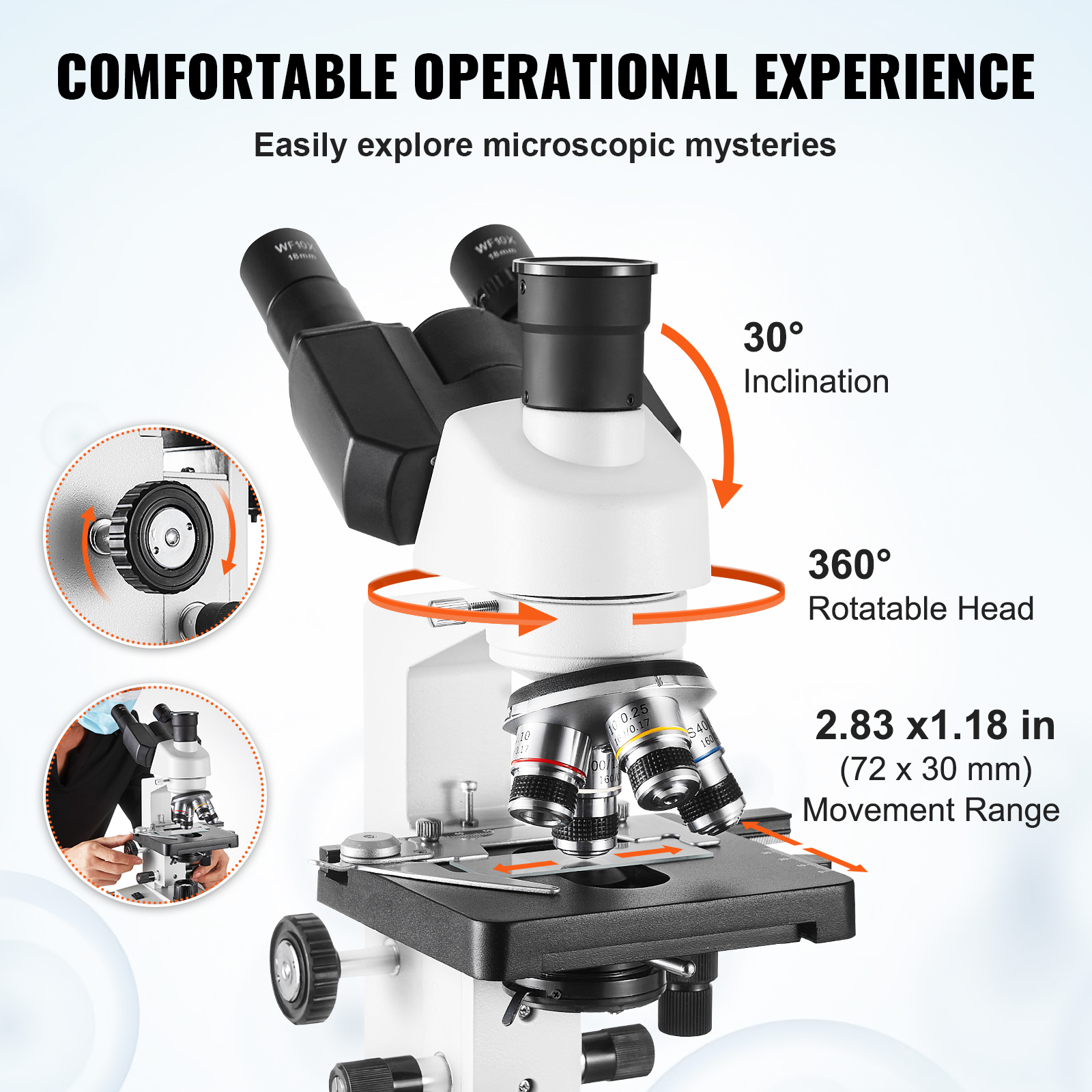 VEVOR Compound Trinocular Micr - Microscope Compound 40X avis et prix